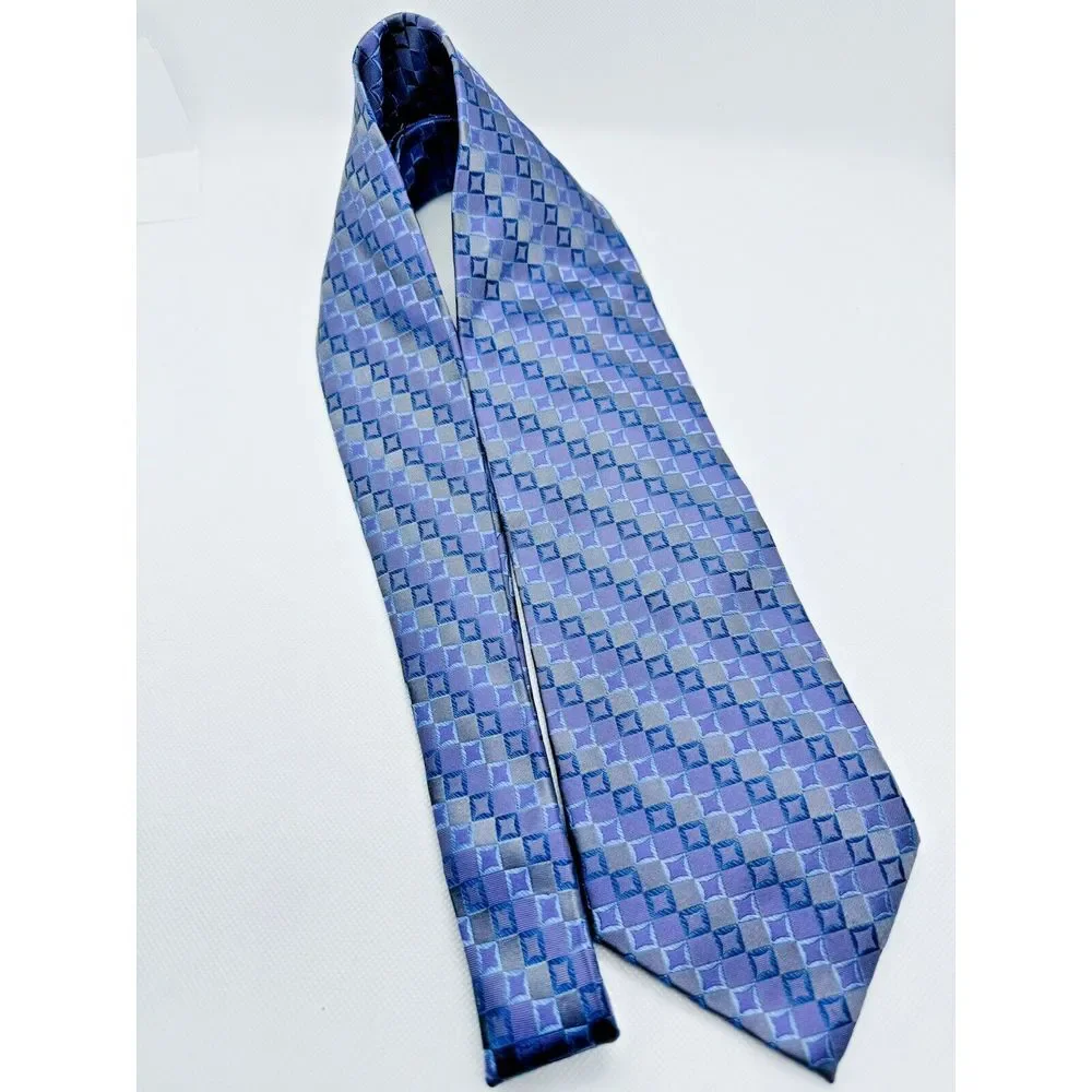 Joseph & Feiss 100% Silk‎ Tie Purple Jacquard Diamond 60